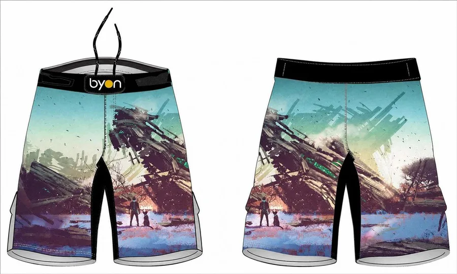 Dye sublimation de alta calidad diseño personalizado hombre equipo de combate MMA cortos