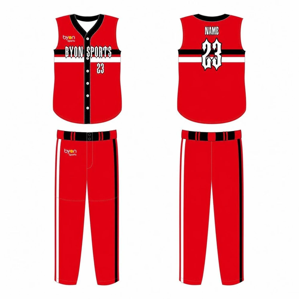 Dye-sublimated youth custom sleeveless baseball jersey