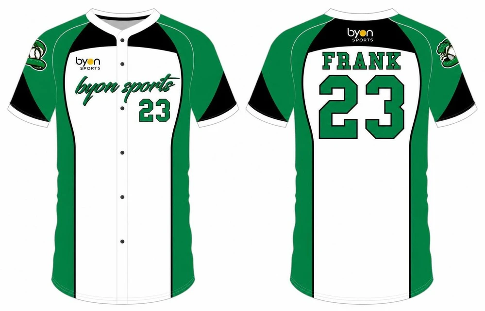 Dye sublimation printing custom design youth button down baseball jersey
