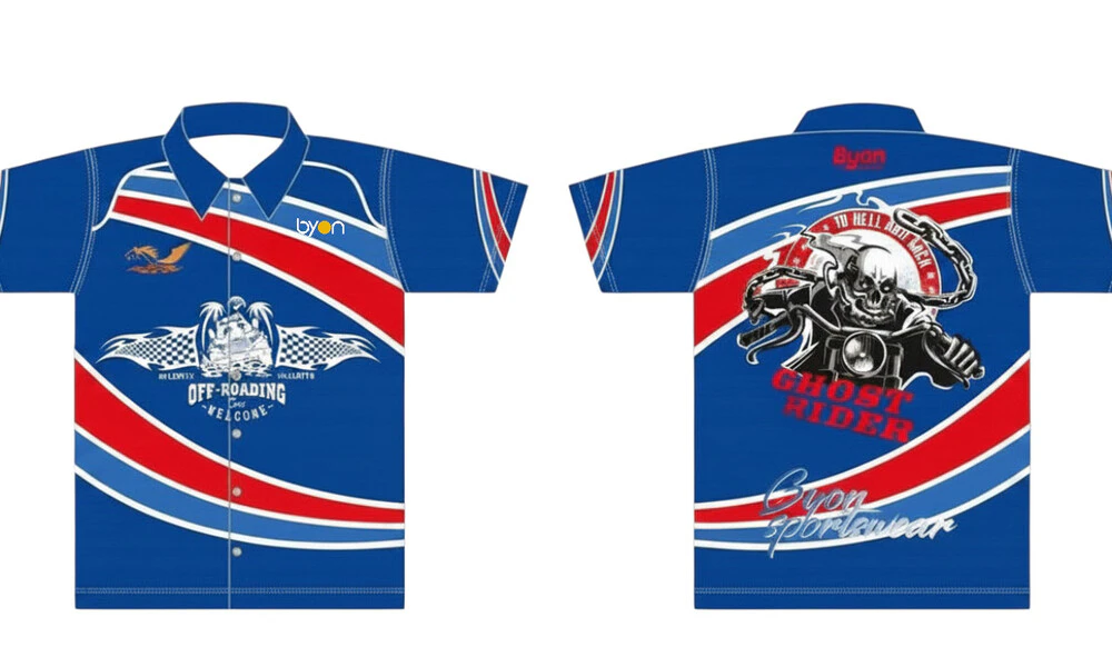 Dye sublimation printing Custom design youth custom pit crew shirts