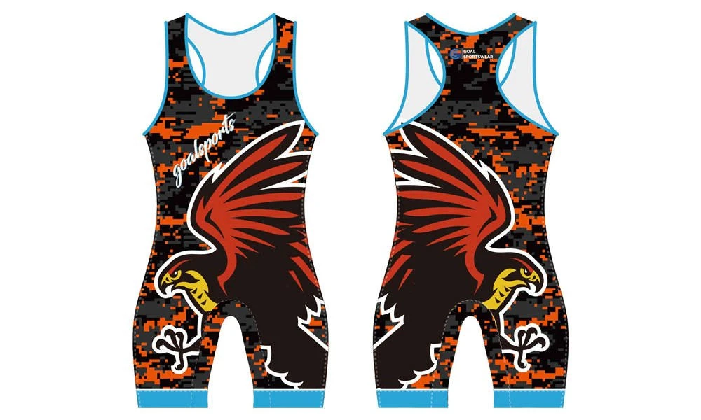 Farbsublimationsdruck Custom Design Youth Wrestling Uniform