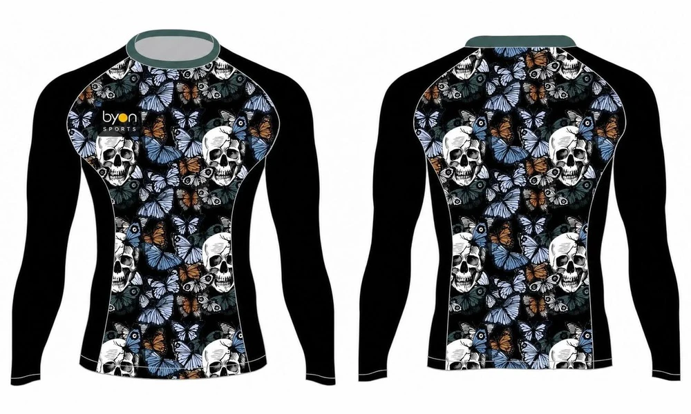 Stampa di sublimazione Dye Progettazione digitale personalizzata di camo di protezioni rash MMA personalizzate