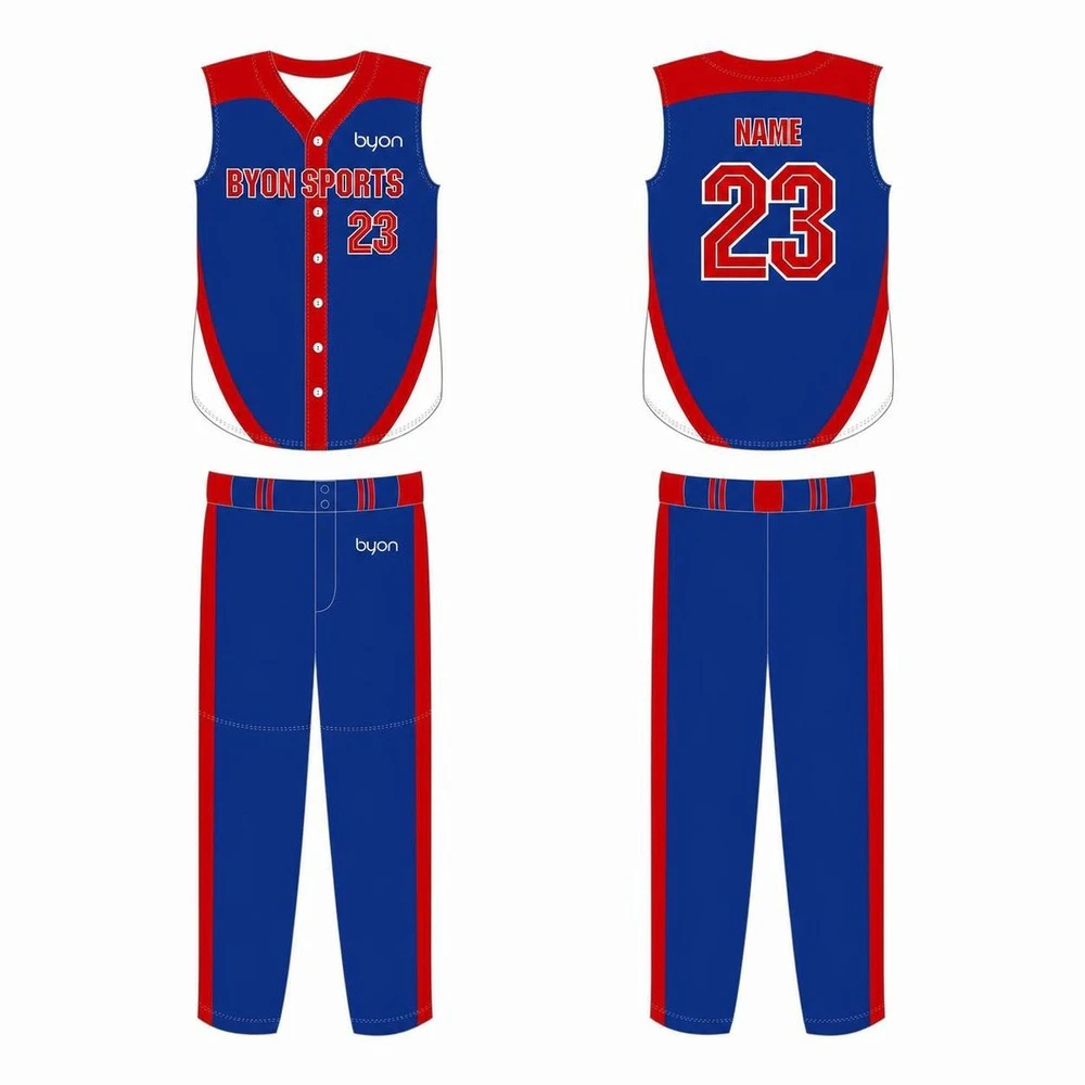 Full-polyester custom design sleeveless baseball jersey