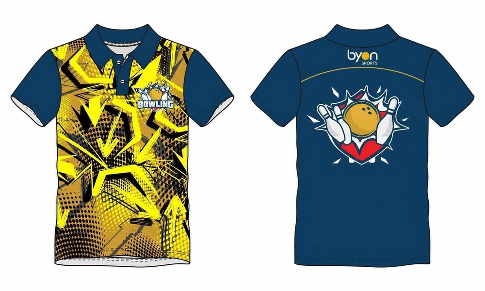 Farbstoffsublimationsdruck Custom Design Full Polyester Bowling Trikots
