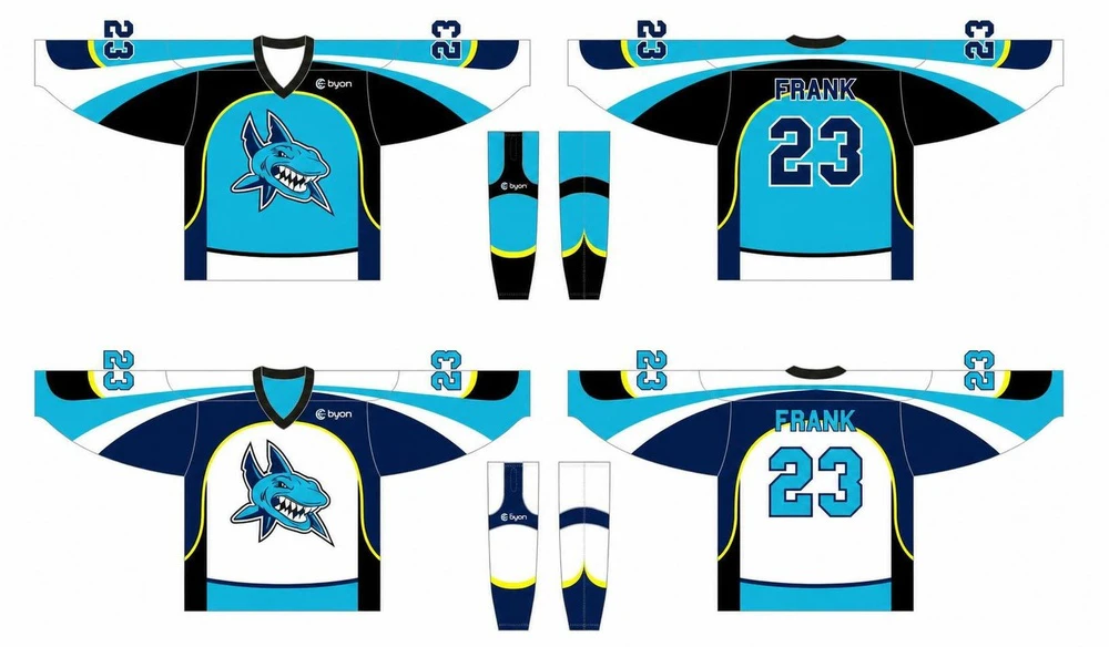 Dye sublimation printing custom design full polyester reversible hockey jersey