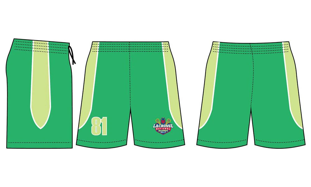 Stampa di sublimazione Dye disegno personalizzato pantaloncini lacrosse poliestere