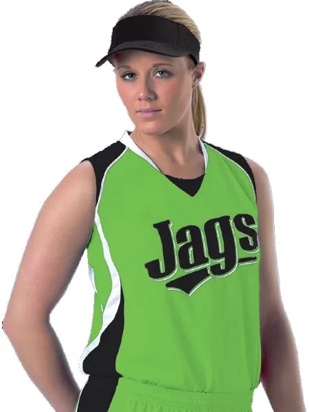 Women's sleeveless softball jersey