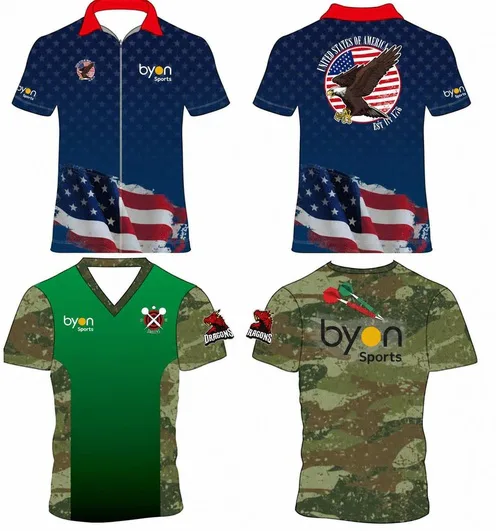 Custom sublimated dart shirt designs