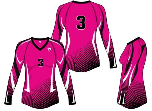 Long sleeve sublimated volleyball jersey