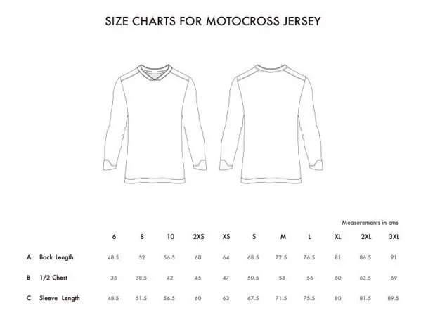 Motocross-Jersey-Größe