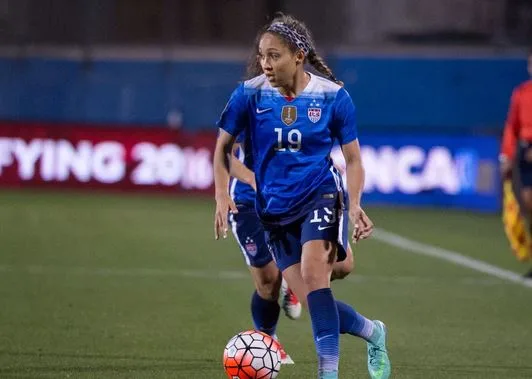 Soccer player in a complete kit