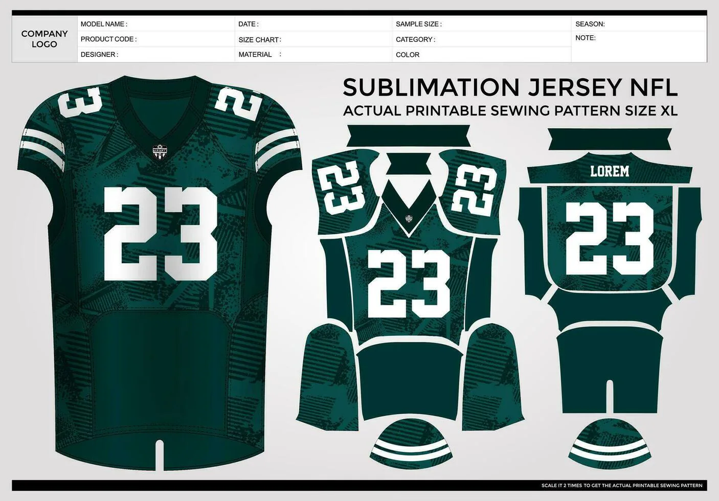 Plantilla de diseño de jersey Footbal