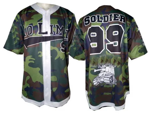 Custom short-sleeve camo baseball jersey