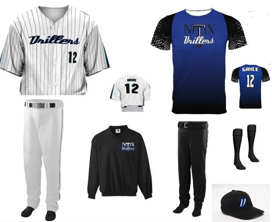Pacchetto uniforme da baseball sublimato personalizzato