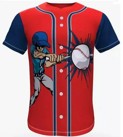 Sublimiertes Button Baseball Trikot