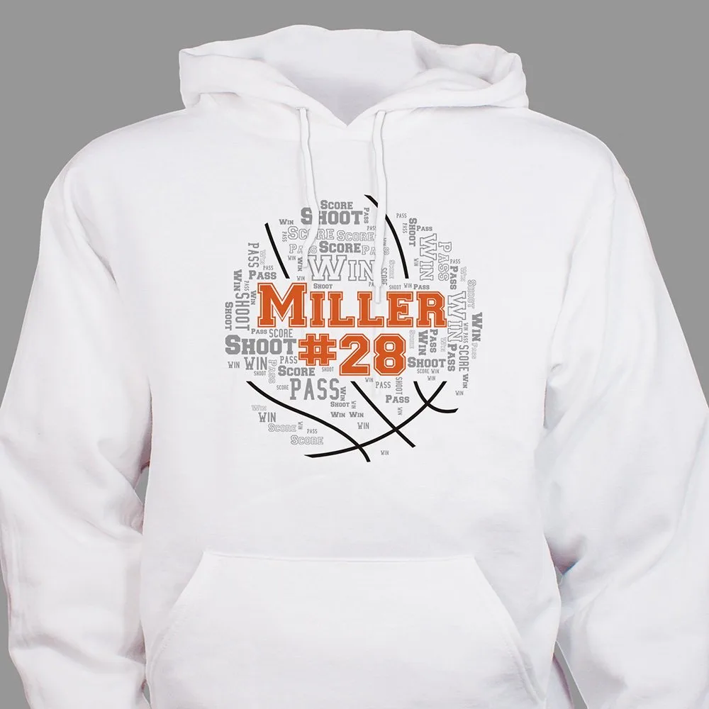 White Basketball Hoodie