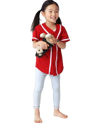 Young player wearing a custom baseball jersey