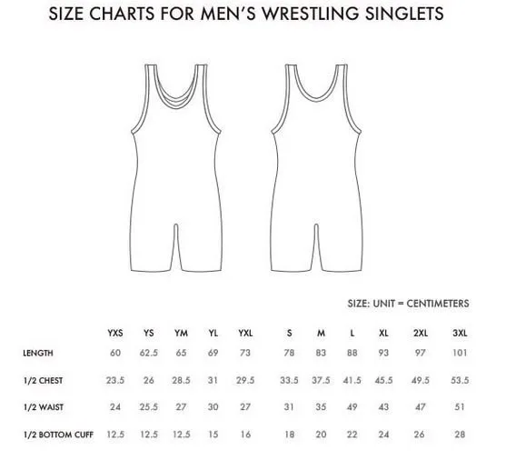 Wrestling singlet sizing