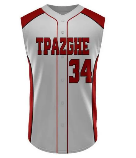 Sleeveless juego de béisbol juvenil personalizado