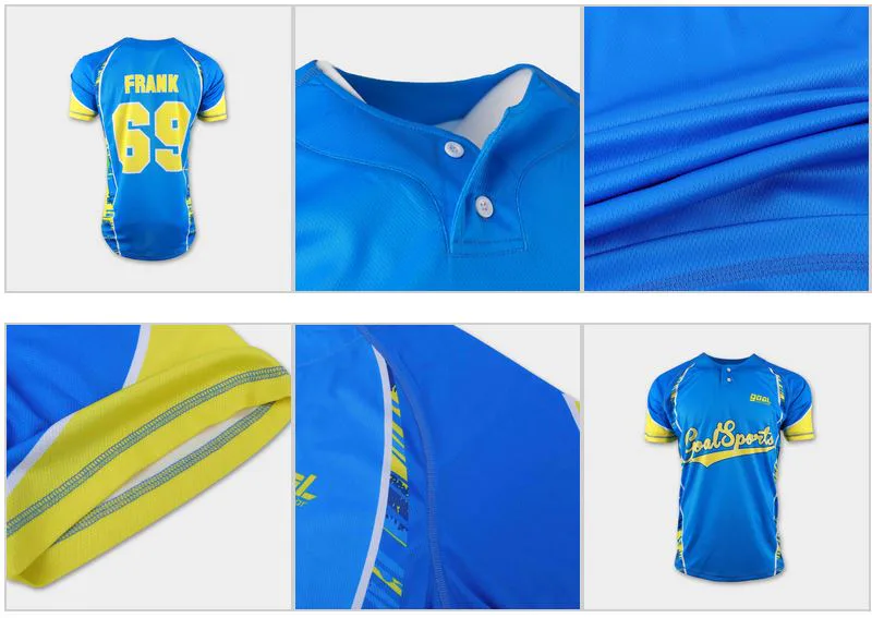 Custom two-button kids baseball jersey