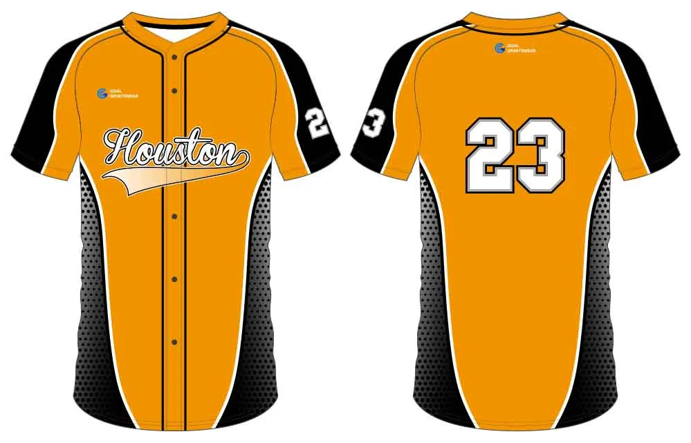 Full sublimated custom made men's team button down baseball jersey