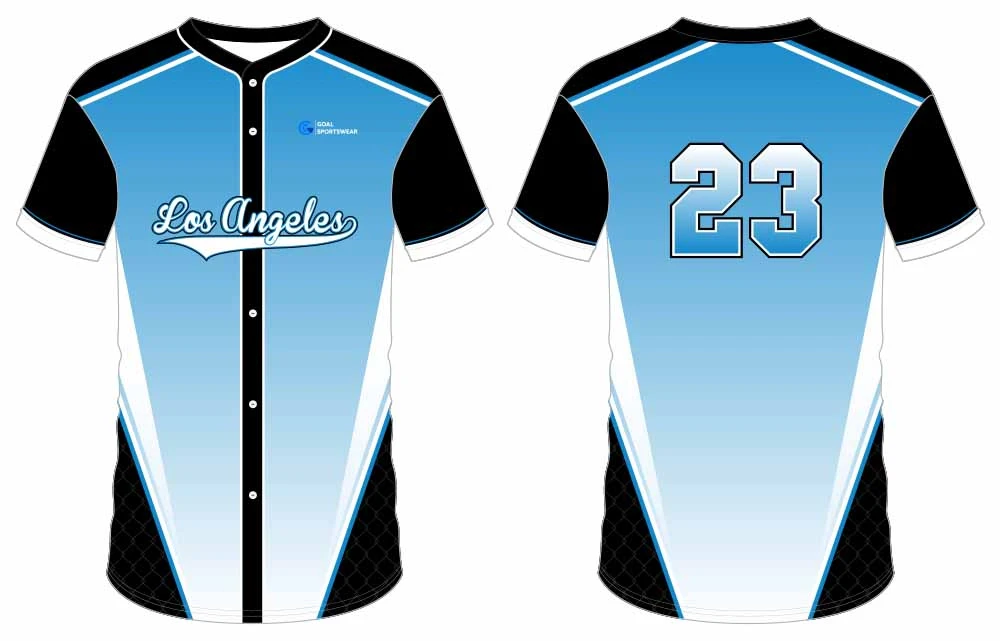 Full dye sublimation custom printing button down baseball jersey