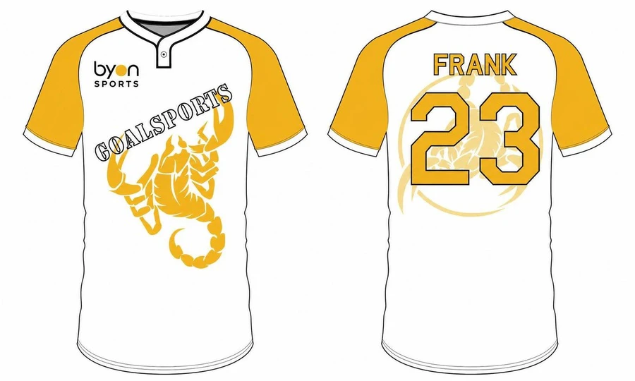 Camiseta de béisbol sublimada de dos botones
