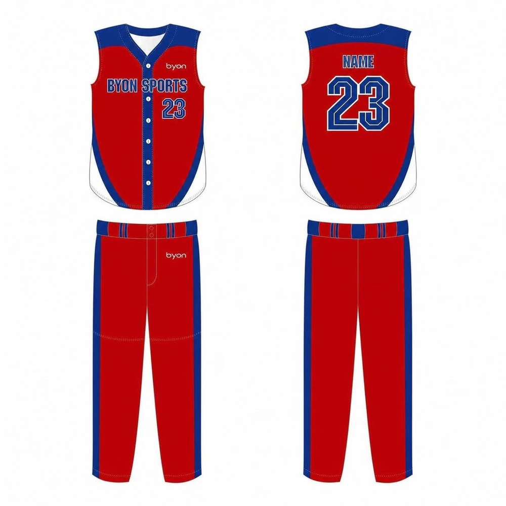 Full-dye custom made team sleeveless baseball jersey