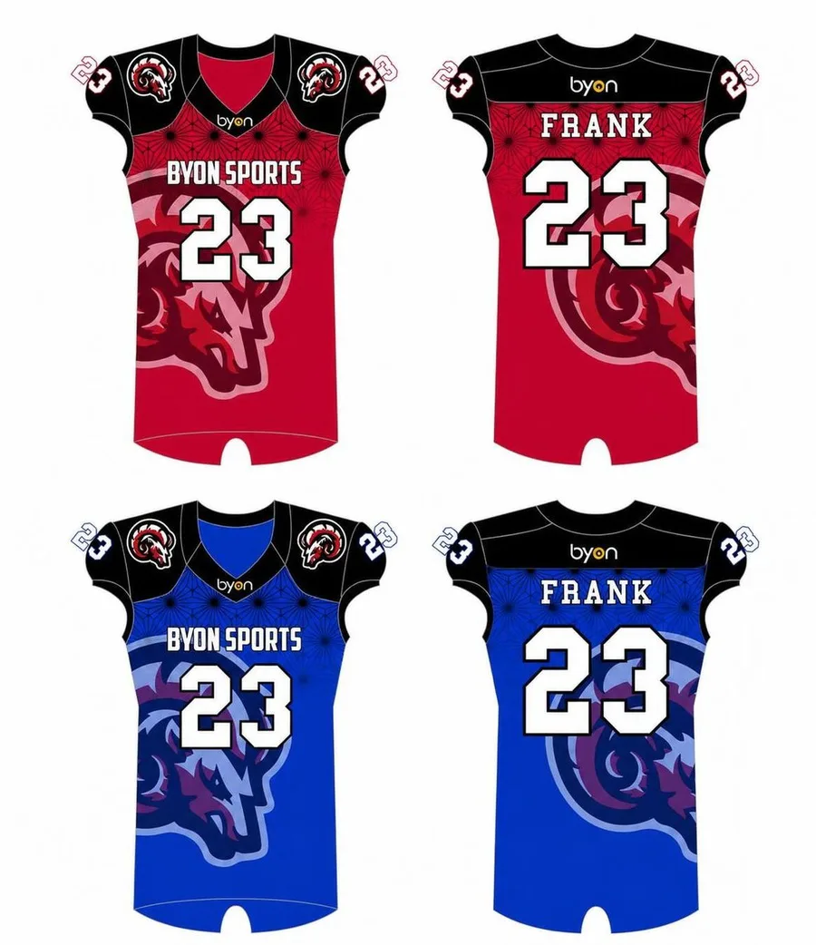 Full-Farbe Sublimation Wholesale custom Reversible Football Jerseys