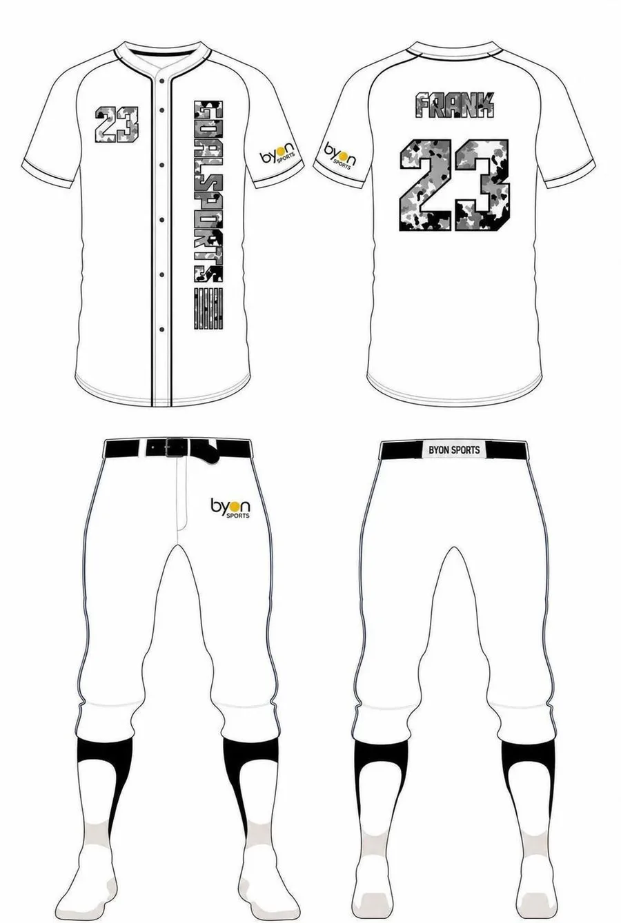Wholesale full-dye custom camo baseball jersey
