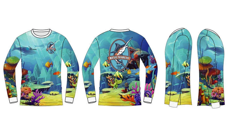 Sottolimazione completa di tintura all'ingrosso tee di pesca di disegno personalizzato