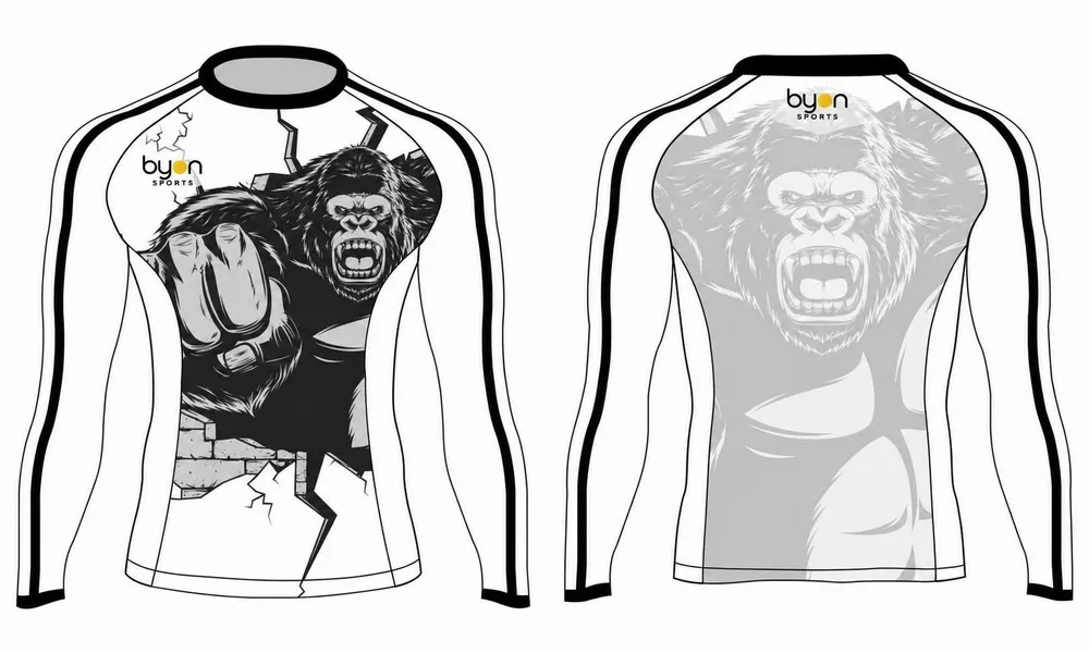 Sottolimazione completa di tintura all'ingrosso personalizzato MMA rash guards