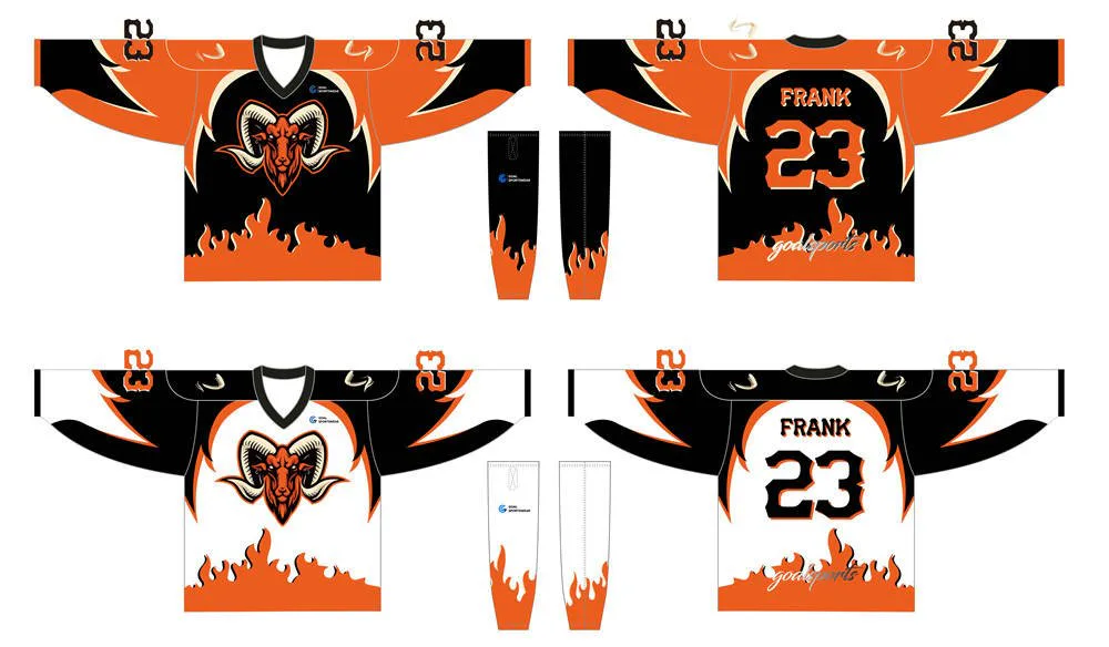 Full dye sublimation wholesale custom reversible hockey jersey