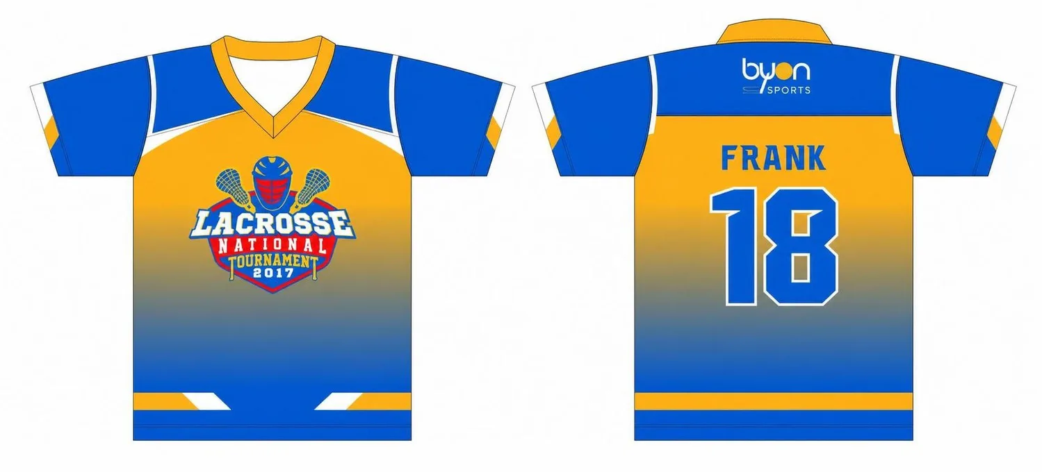 Full polyester Custom made durable équipe masculine Custom Lacrosse Shirts