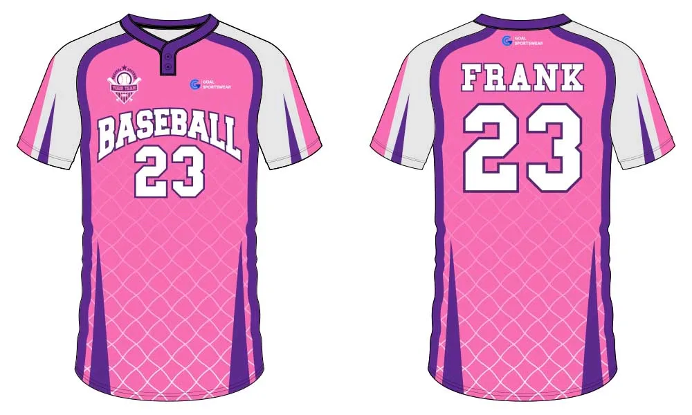 Durable polyester men's team throwback baseball jersey