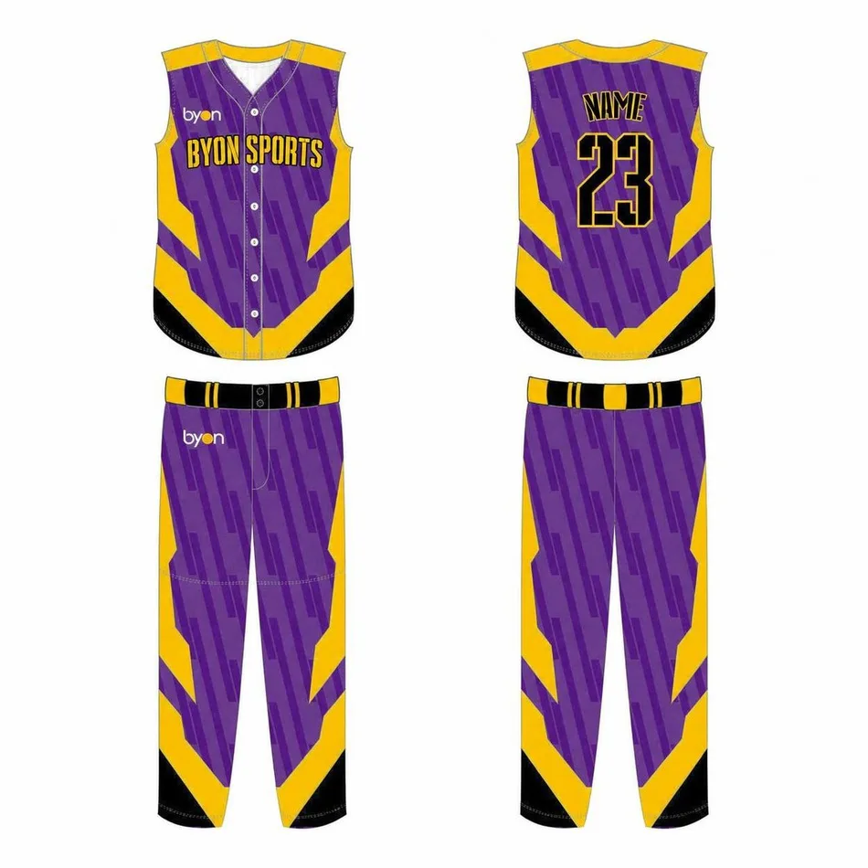 Full polyester Custom made durable men's team sleeveless Softball Jerseys