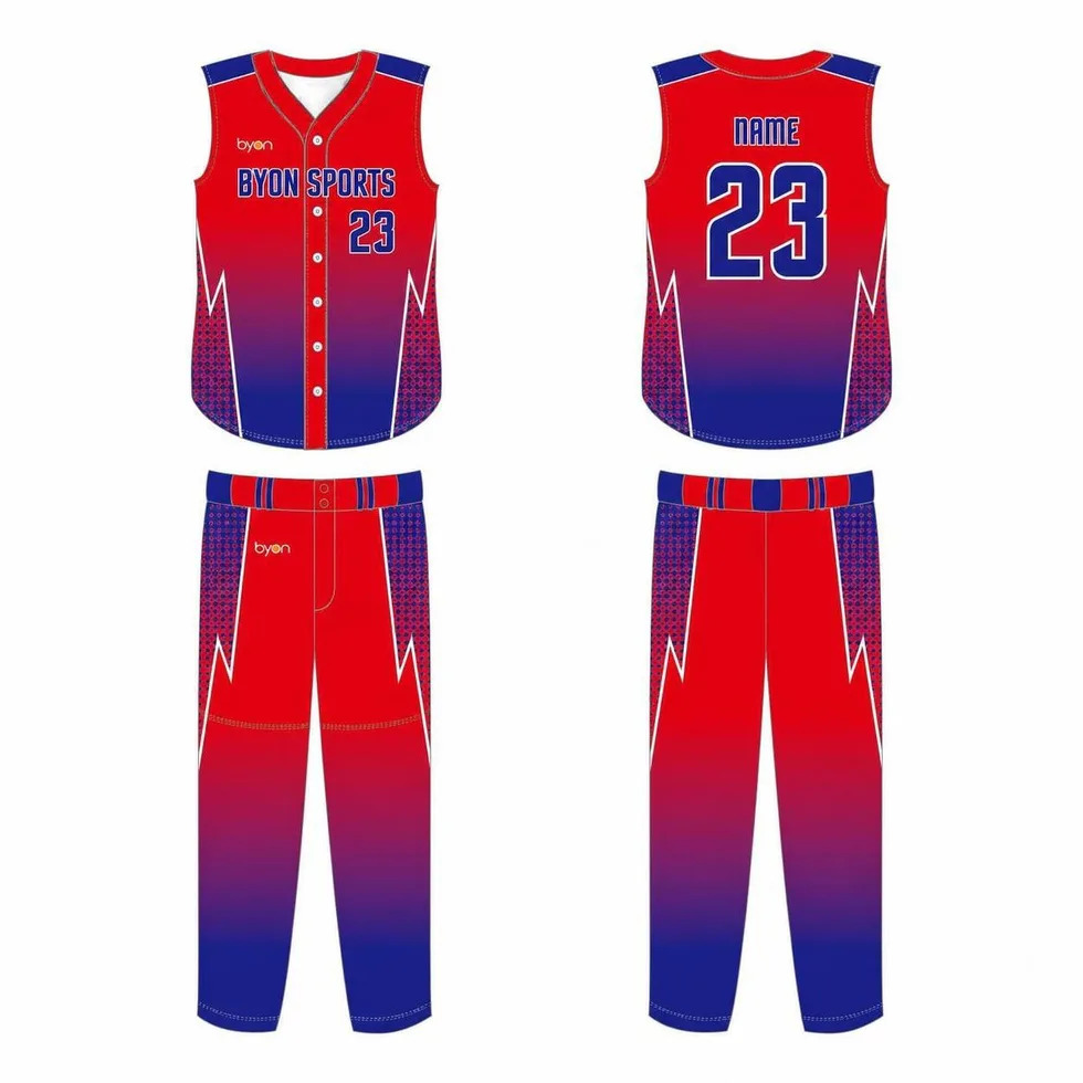 Breathable polyester custom sleeveless baseball jersey