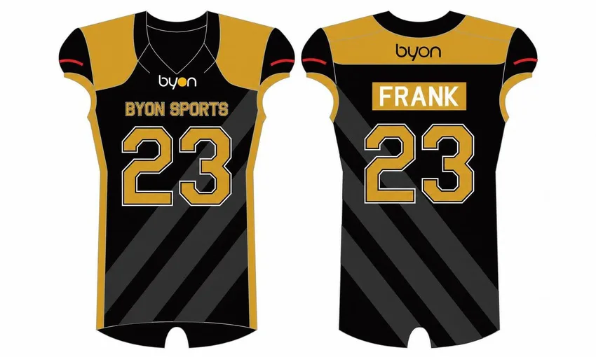 Diseño completo poliéster transpirable personalizado sublimated Bandera Football Jerseys