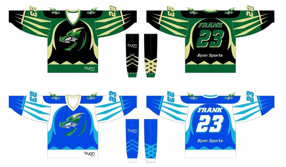 Full polyester breathable custom design sublimated reversible hockey jersey