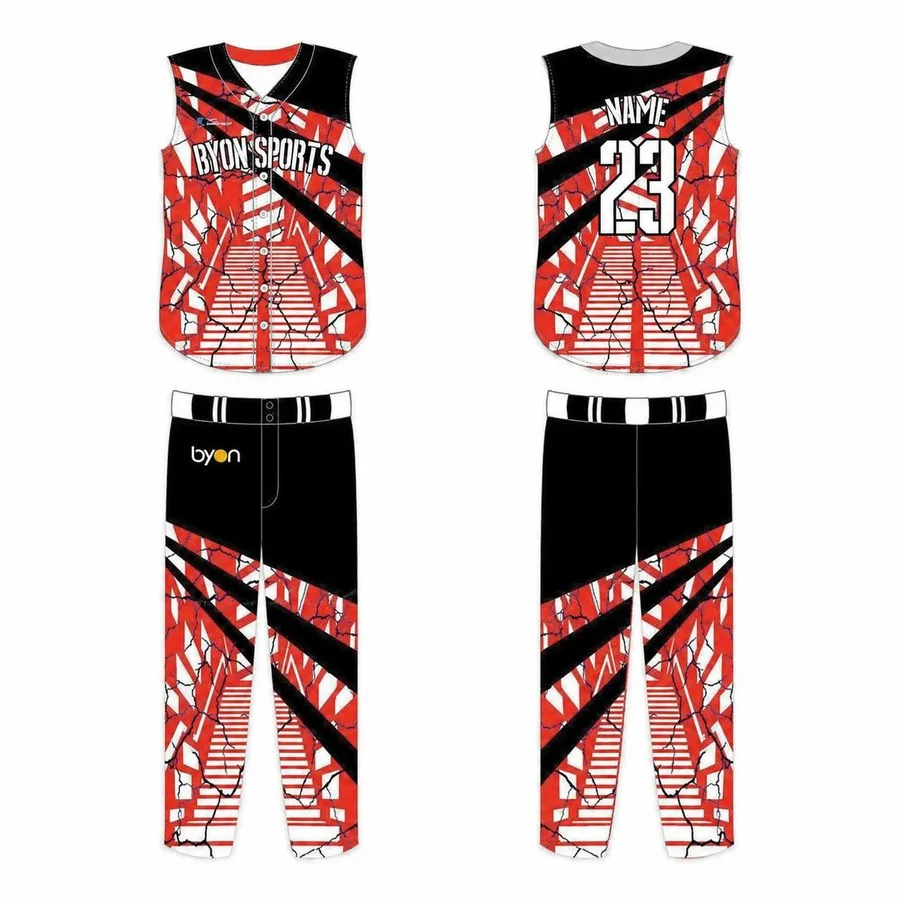 Durable polyester youth team sleeveless baseball jersey