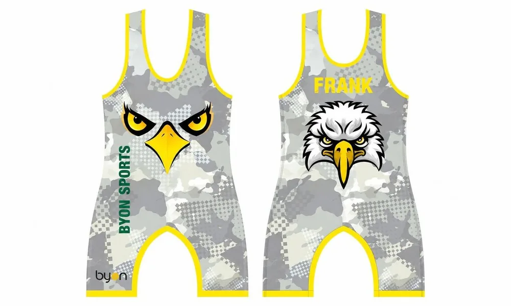 Full sublimation custom design poly spandex wrestling singlets