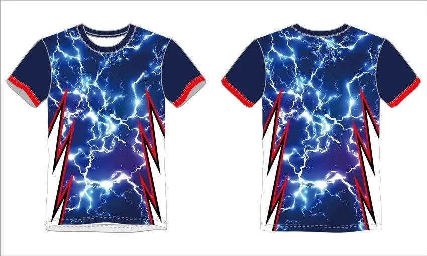 Full Sublimation Polyester Spandex Custom Design Kurzärmel T-Shirts