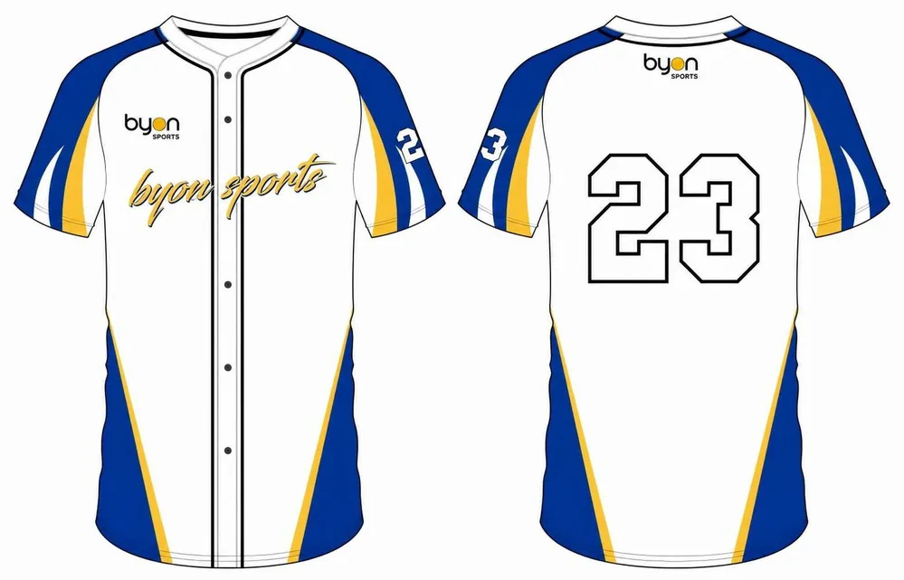 High quality 100% polyester sublimation custom design button down baseball jersey