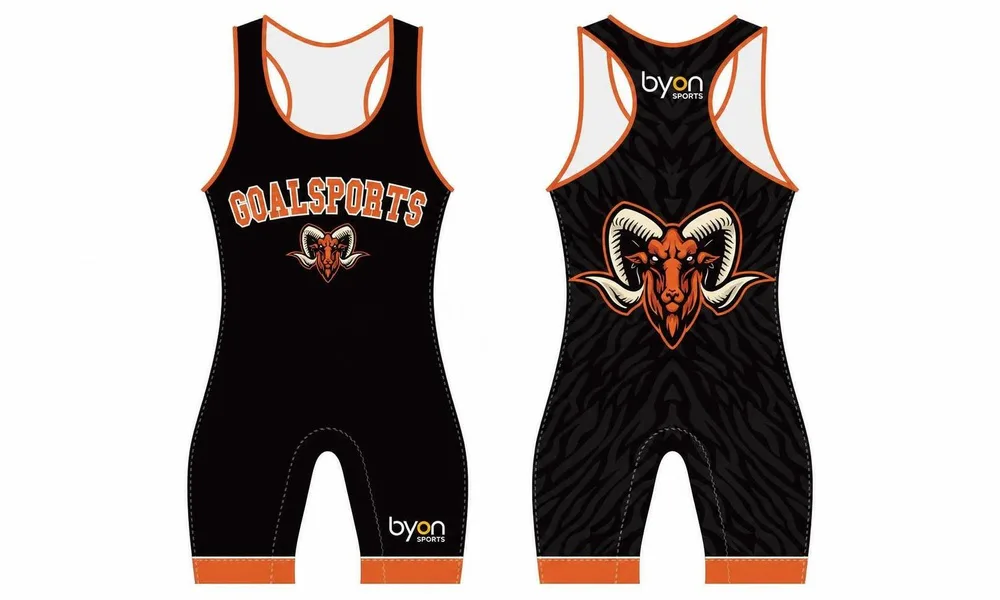Hochwertige 100% Polyester Sublimation Custom Design Wrestling Uniform