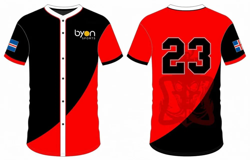 High quality dye sublimation custom made button down baseball jersey
