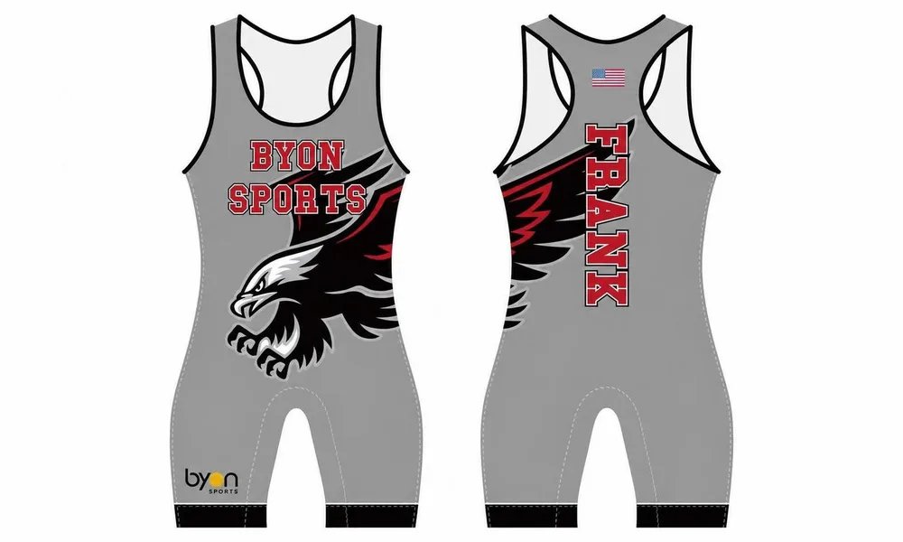 High quality sublimation custom design poly spandex wrestling singlets