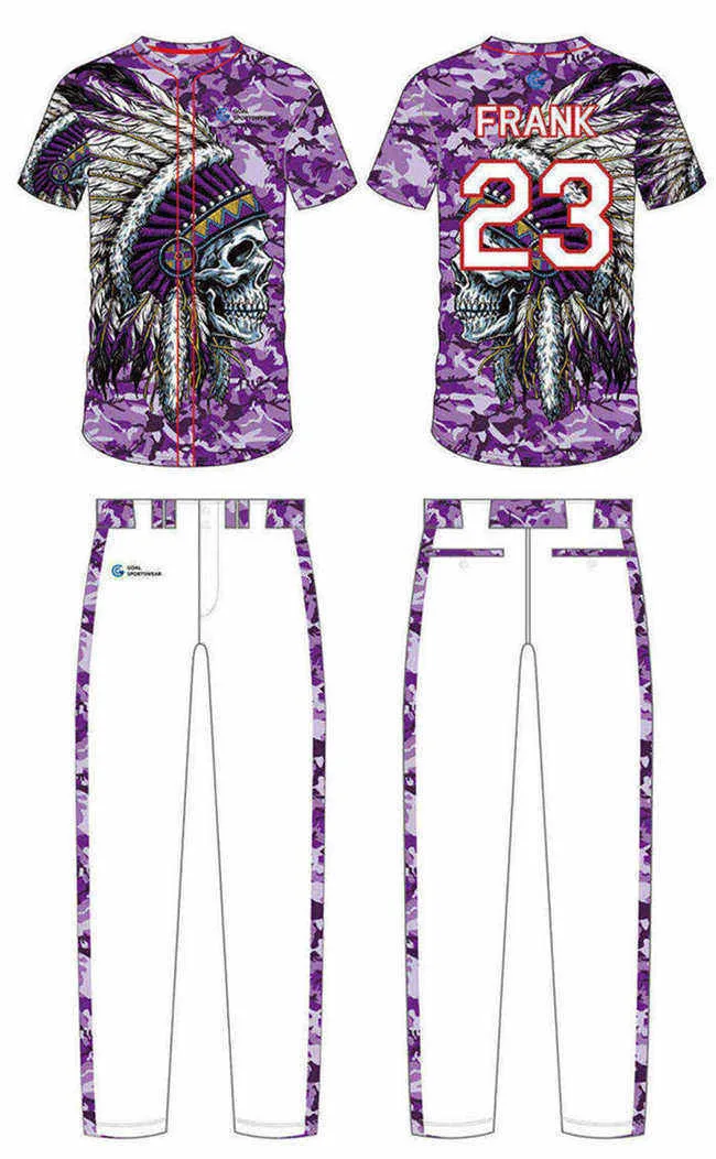 High-school reversible custom camo baseball jersey