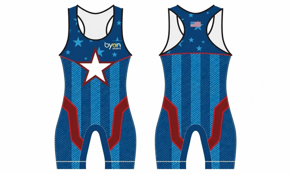 High school sublimation custom printed wrestling singlets