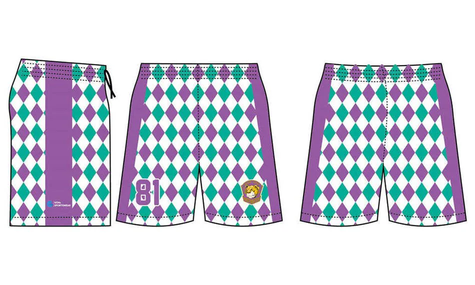 Pro poliestere traspirante pantaloncini lacrosse su misura
