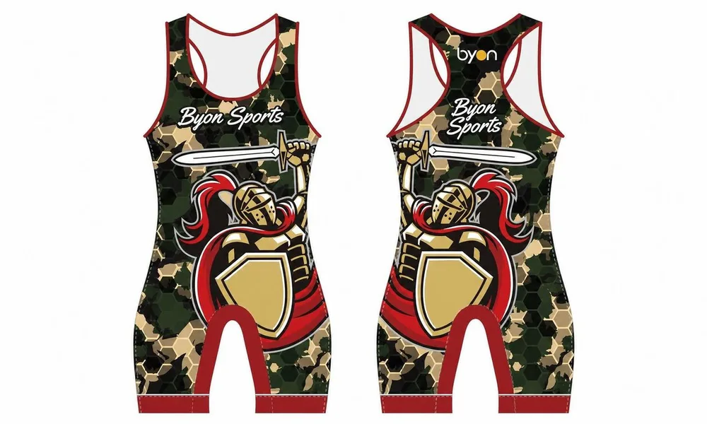Pro polyester breathable sublimated custom team wrestling singlets